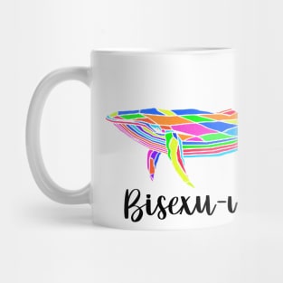 Bisexu whale Funny Bisexual Design Rainbow Colours Mug